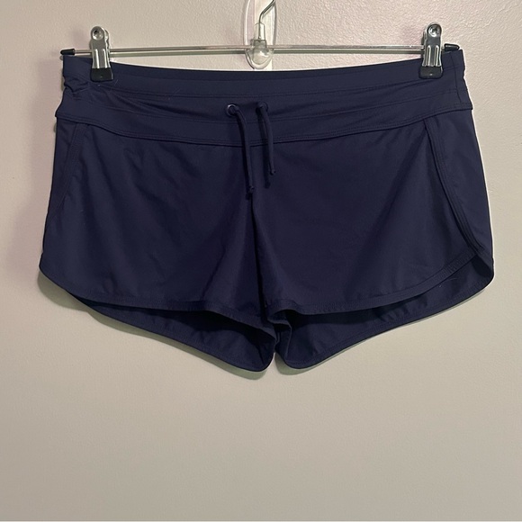 Athleta Kata Surge Swim Shorts Drawstring Waist Lined Size Medium Navy - Picture 1 of 6
